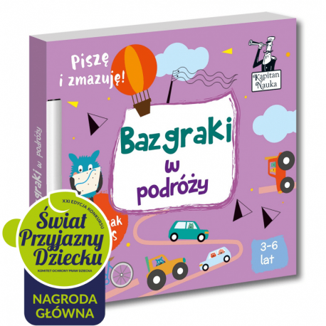 Bazgraki w podróży + suchościeralny mazak. Zeszyt kreatywny. Kapitan Nauka