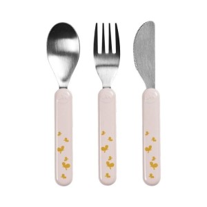 Sztućce dziecięce widelec, nóż i łyżka Powder - Done by Deer