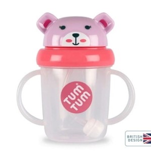 Bidon z Obciążoną Słomką Miś Betsy róż 200 ml - Tum Tum