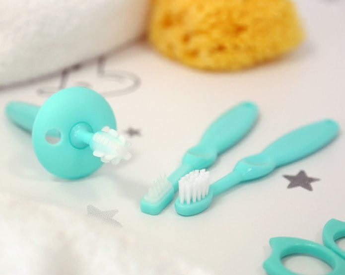 Szczoteczki do dziąseł i ząbków 3 szt., niebieskie - Kiokids