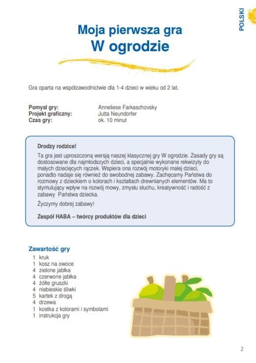 Moja pierwsza gra W Ogrodzie - Haba