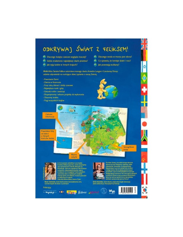 Wielki Atlas Świata Feliksa - Odkrywaj świat, listy i mapa