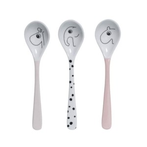Komplet 3 Łyżeczki dla dzieci Dots Róż - Done by Deer