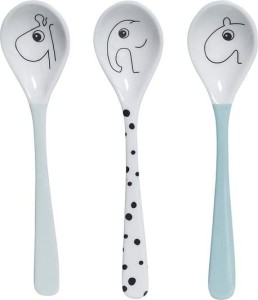Komplet 3 Łyżeczki dla dzieci Dots Niebieskie - Done by Deer