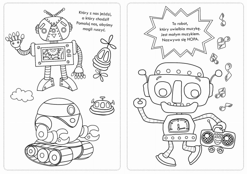 Kolorowanka z naklejkami Roboty - 74 naklejki