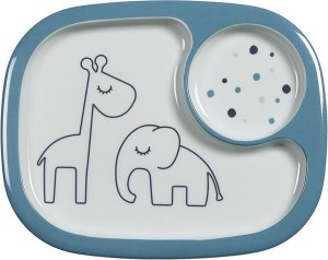 Talerzyk z 2 przegródkami Dreamy Dots Niebieski- Done by Deer