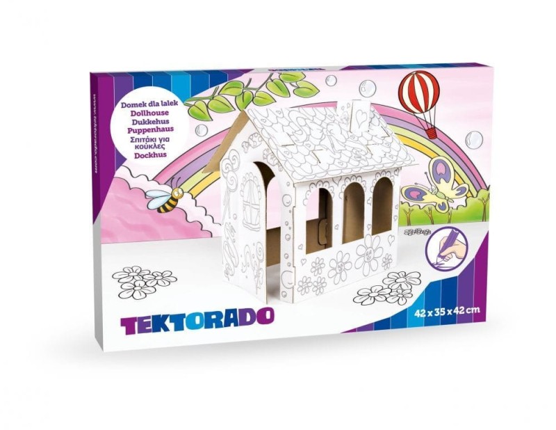 Domek dla Lalek z Kartonu do Kolorowania - TEKTORADO