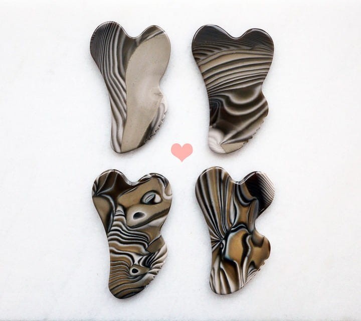 Kamień do masażu - gua sha, krzemień pasiasty - Lullalove