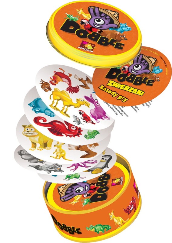 Gra Dobble Zwierzaki 5w1 - REBEL
