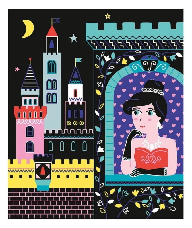 Zestaw kreatywny do zdrapywania Księżniczki 8 szt. - Janod