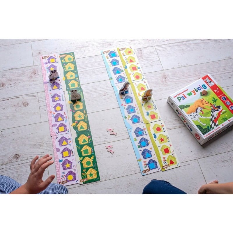 Psi wyścig. Poznaj kształty i kolory! Gra edukacyjna - Kapitan Nauka