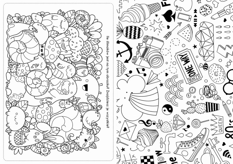 Kolorowanka z naklejkami Niesamowite Doodle - 74 naklejki