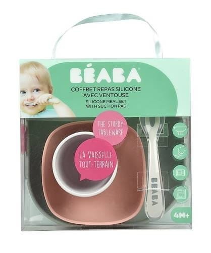 Komplet Silikonowych Naczyń z Przyssawką Eucalyptus - Beaba