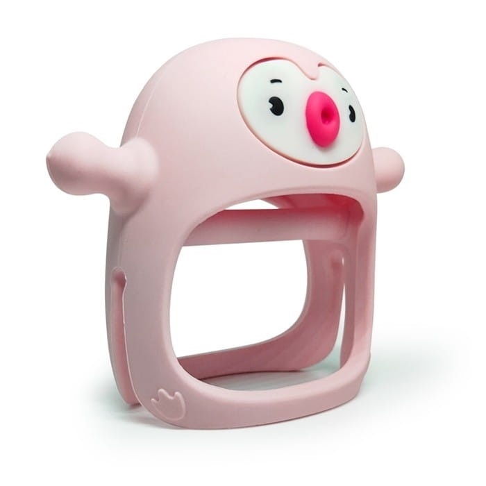 Gryzak Silikonowy na Rączkę Pingwin róż - Smily Mia