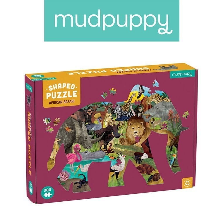 Puzzle kształty Słoń Safari 300el. - Mudpuppy