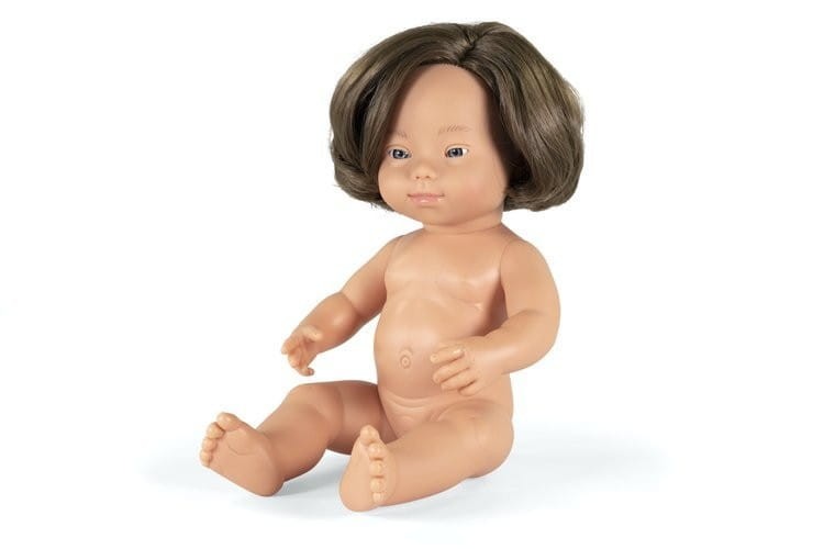 Pachnąca Lalka Europejka 38cm z Zespołem Downa Dziewczynka - Miniland Doll
