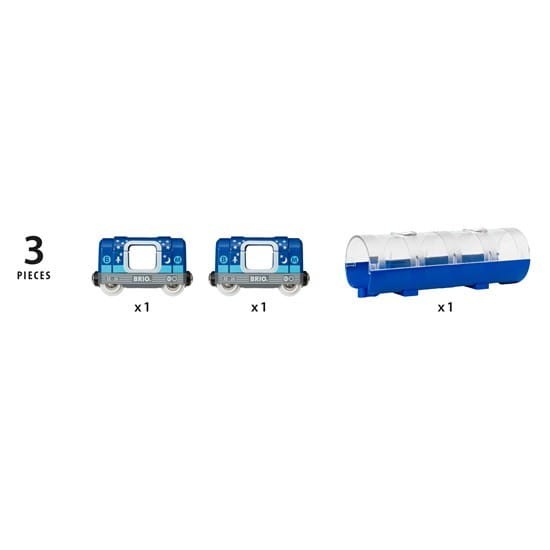 Świecąca w Ciemności Kolejka Metro z Tunelem - Brio