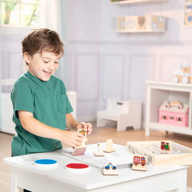 Drewniane stempelki z Uchwytem Pojazdy - Melissa & Doug