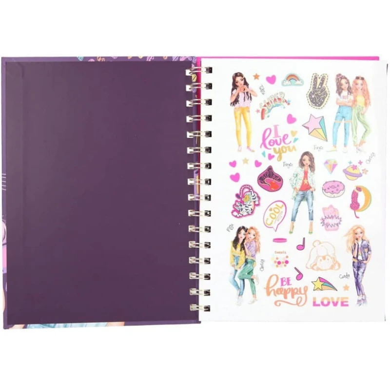 Kolorowanka z Ciemnymi Stronami, Naklejkami i Neonowymi Długopisami - TopModel