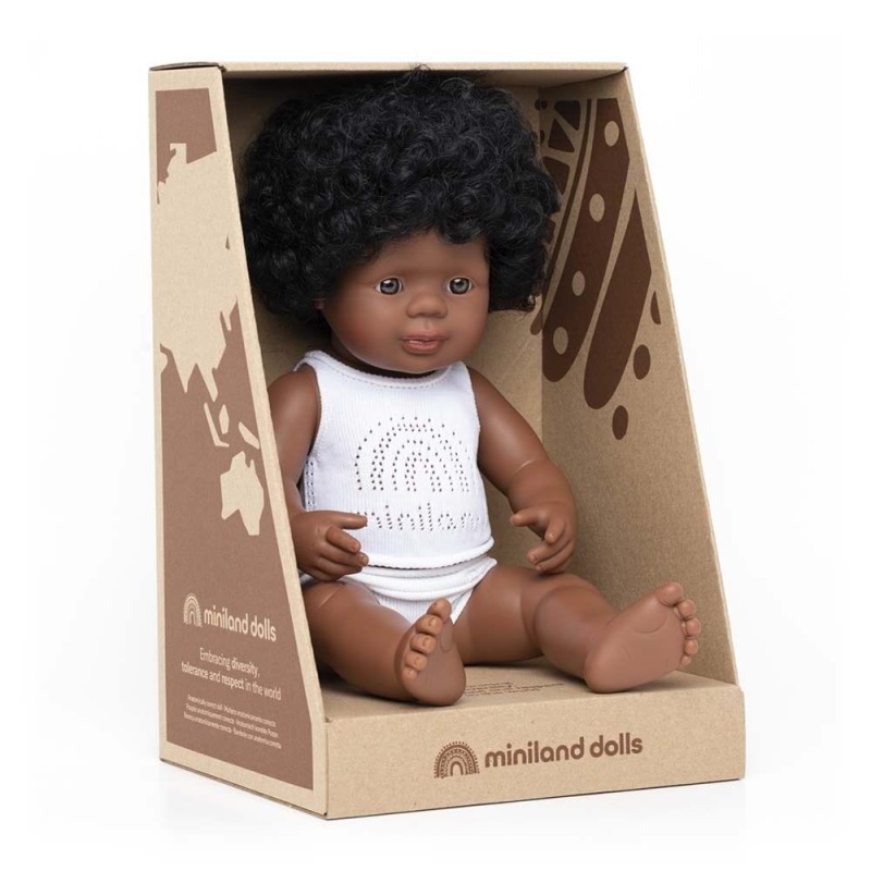 Pachnąca Lalka Dziewczynka Afroamerykanka 38cm - Miniland Doll