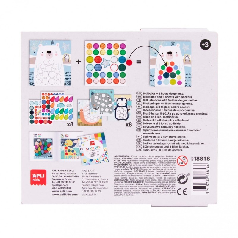 Wielorazowe Naklejki z Planszami Miś - Apli Kids