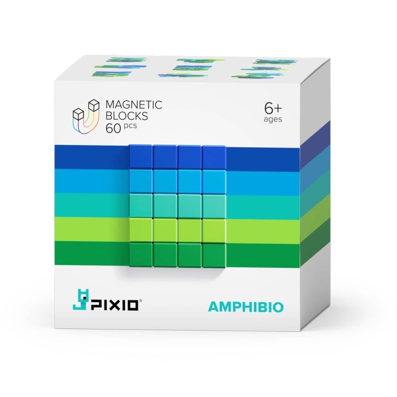 Klocki Magnetyczne pikselowe 60 el. Amphibio - Pixio