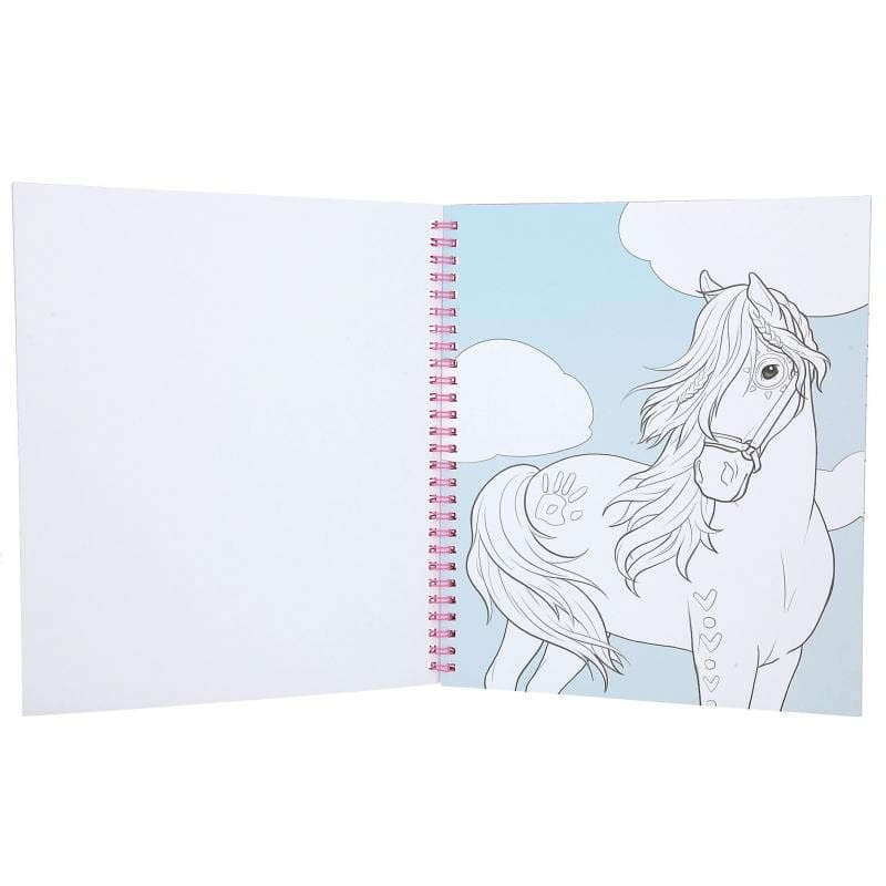 Kolorowanka z Naklejkami Konie Fur Appliqués - Miss Melody