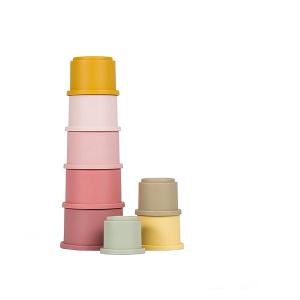 Wieża Kubeczki z Cyframi Pink - Little Dutch