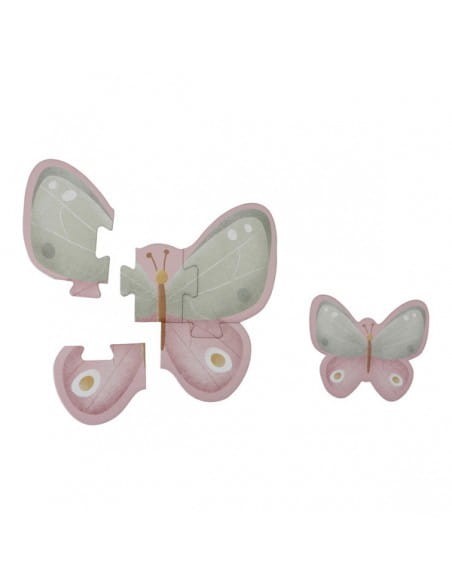 Puzzle 6w1 o wzrastającej liczbie 3,4,5 el. Flowers & Butterflie - Little Dutch