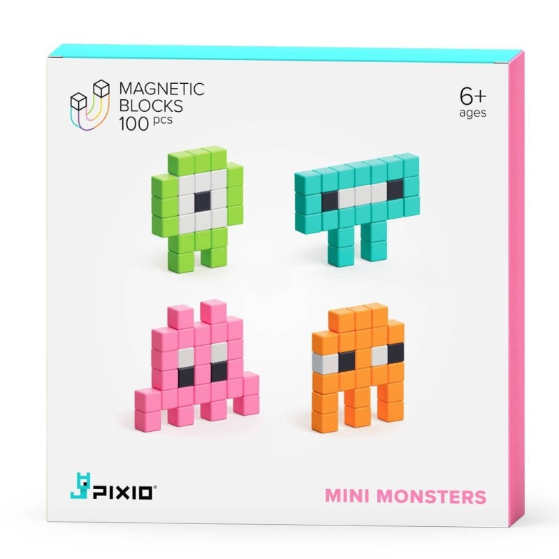 Klocki Magnetyczne 100 el. Mini Monsters - Pixio
