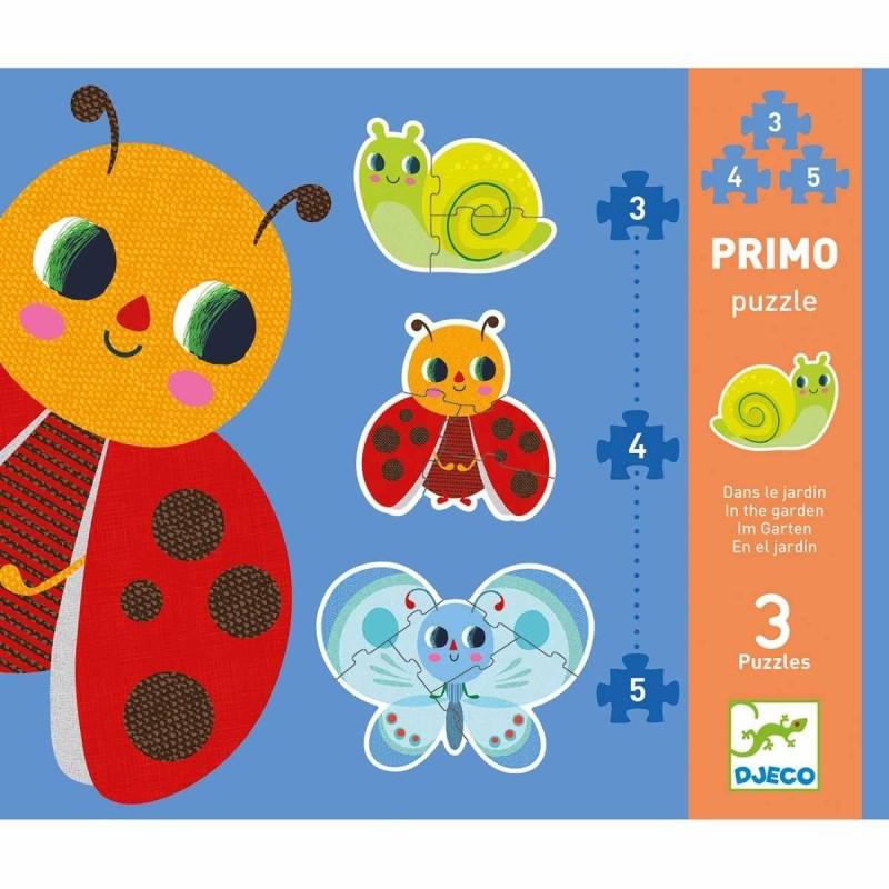Puzzle 3-4-5 elementowe W Ogrodzie - Djeco