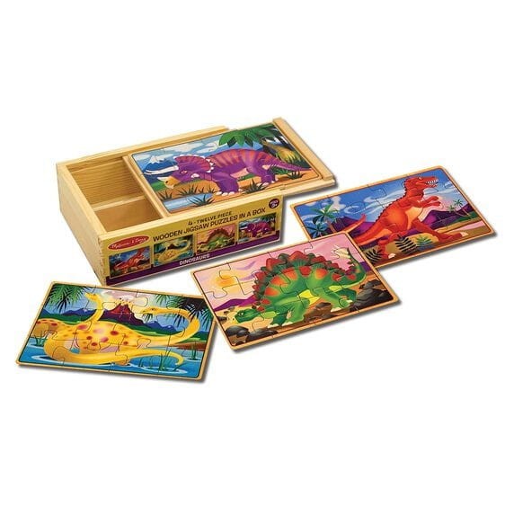 Drewniane Puzzle w Pudełku Dinozaury - Melissa & Doug