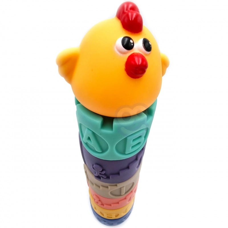 Miękkie Klocki z Dźwiękiem Wieża Alfabet 7 el. - Woopie