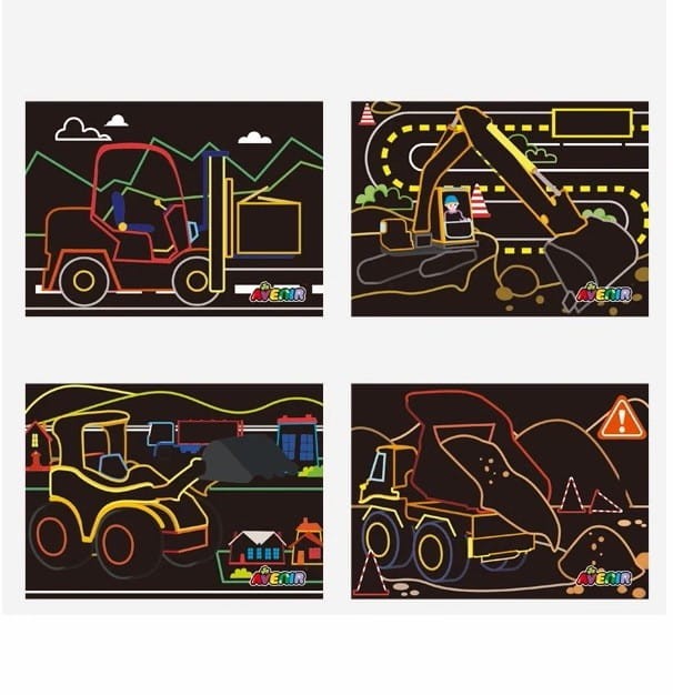 Wydrapywanki Maszyny Budowlane 8 szt. Scratch Space - Avenir