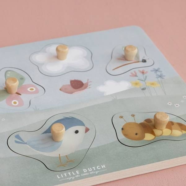 Układanka Sensoryczna Puzzle Flowers & Butterflies - Little Dutch