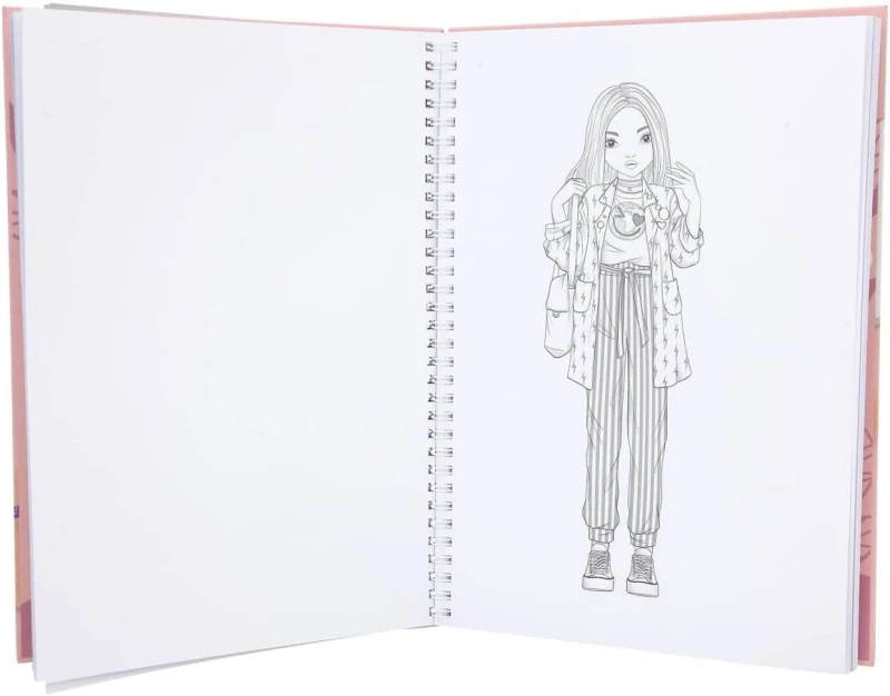 Kolorowanka z Sylwetkami, Naklejkami, Kredkami Ubieranki - Top Model