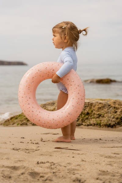 Koło do pływania 50 cm Pink Flowers - Little Dutch