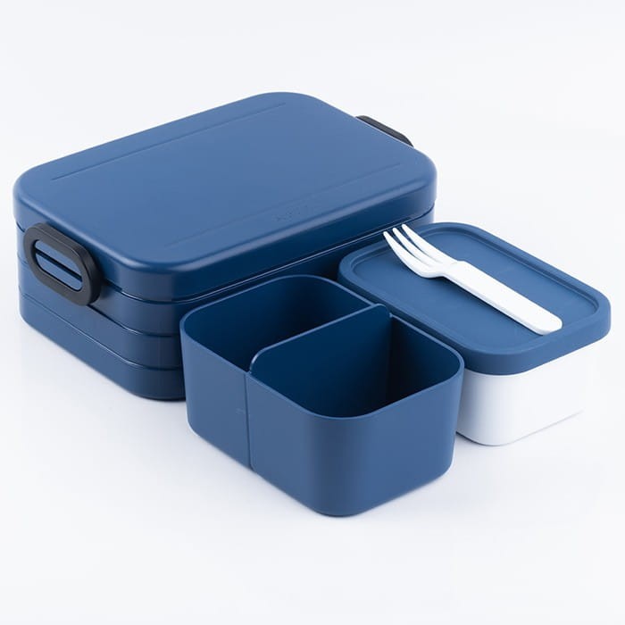 Śniadaniówka z Przegródkami i Widelcem Bento Granatowa - Mepal