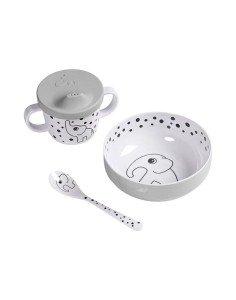Zestaw Naczyń dla Dzieci Happy Dots Grey - Done by Deer