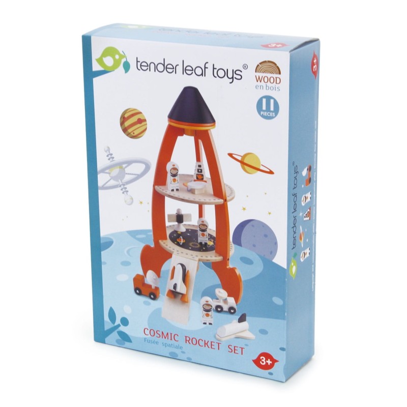Drewniana Rakieta Kosmiczna 48 cm - Tender Leaf Toys