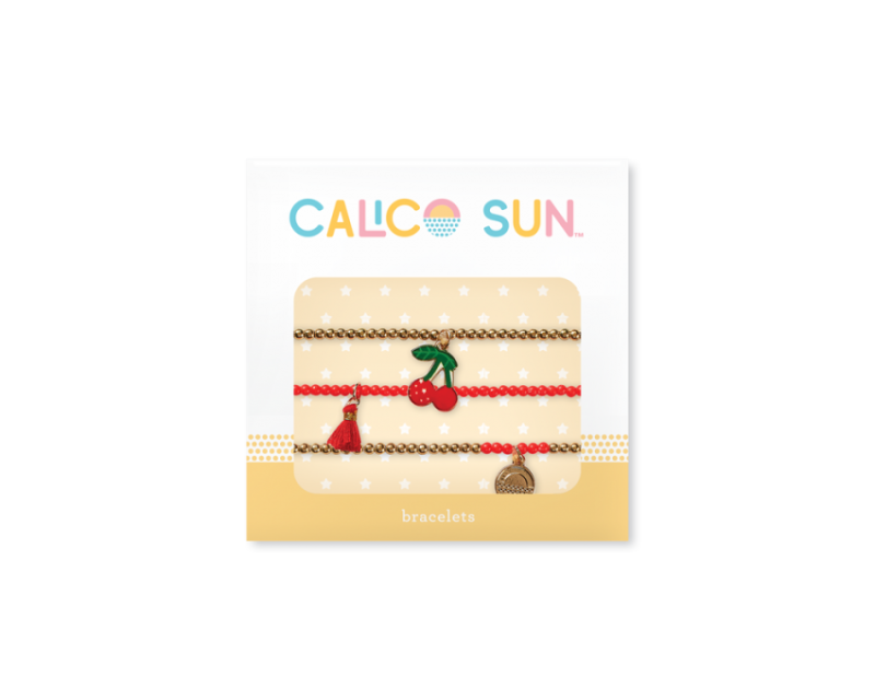 Zestaw 3 Bransoletki z Zawieszkami Wisienki - Calico Sun