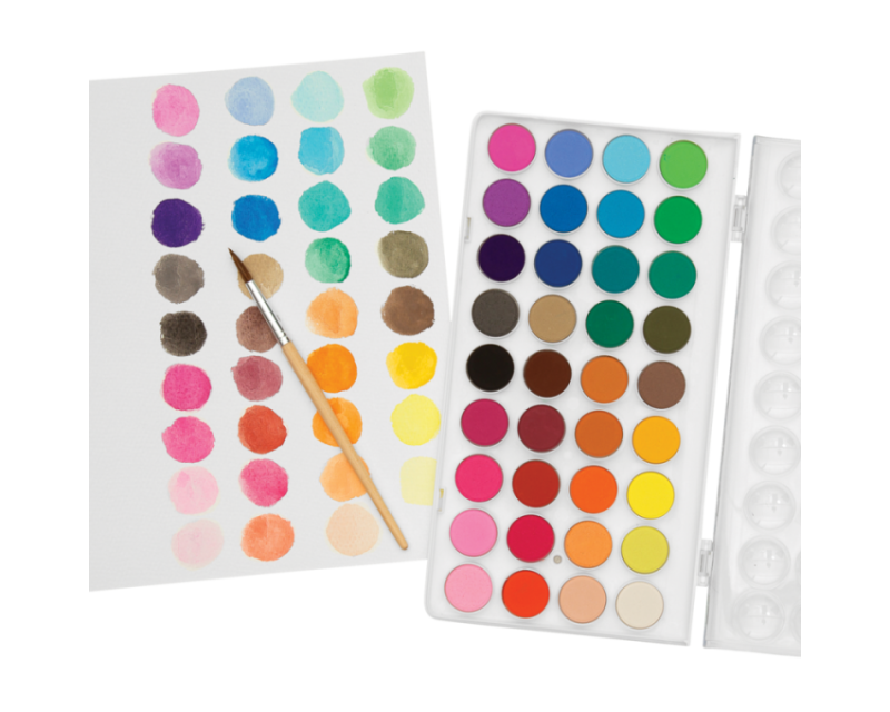 Farby Akwarelowe z Pędzelkiem 36 Kolorów - Ooly