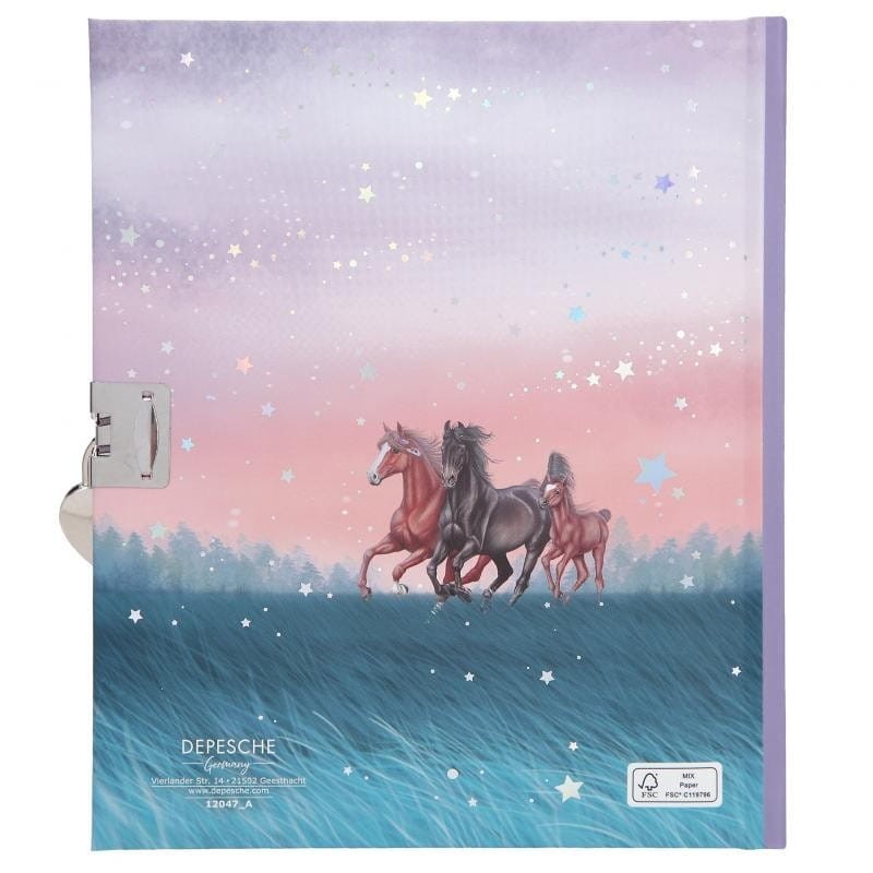 Pamiętnik na Kłódkę z Naklejkami Konie- Miss Melody