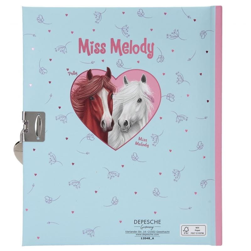 Pamiętnik z Koniem na Kłódkę + Naklejki - Miss Melody