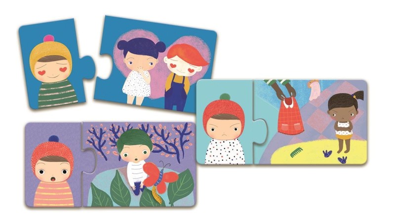 Puzzle dwuelementowe Emocje - Djeco