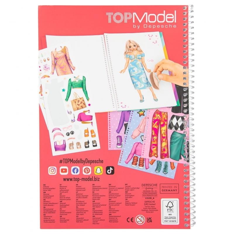 Projektowanie Mody Szkicownik z Naklejkami Dress Me Up - TOPModel