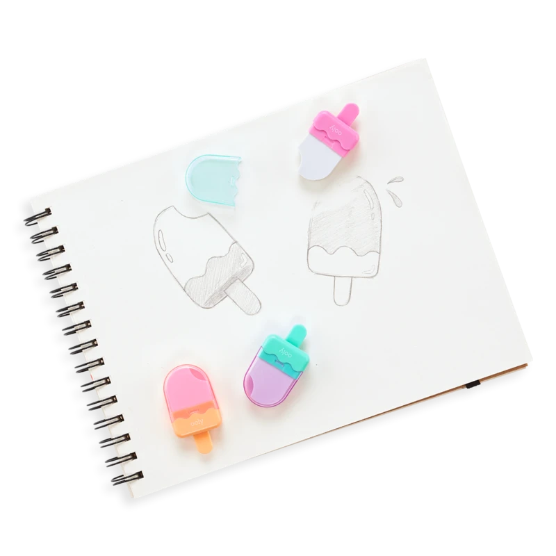 Gumki do Mazania Lody w Etui 3 szt. - Ooly