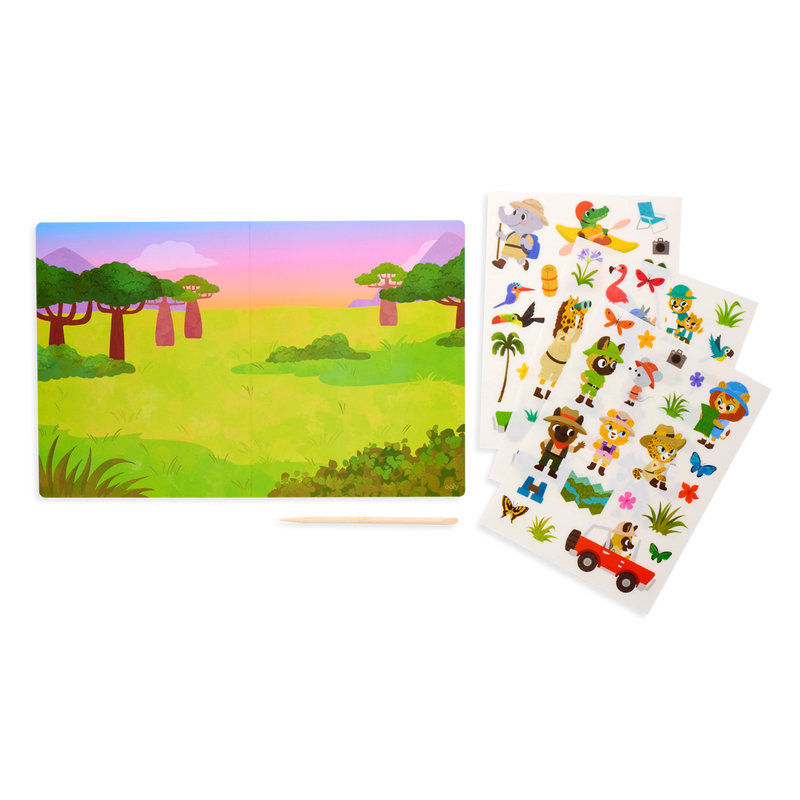 Kalkomania Obraz z Naklejek Przygoda w Dżungli - Ooly