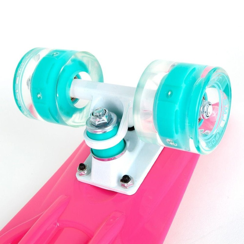 Deskorolka ze świecącymi Kółkami fiszka różowa Smj