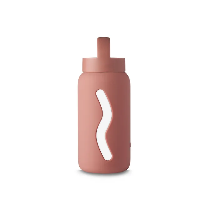 Szklany Bidon w Silikonowym Etui 500ml Raspberry Blush - Muuki